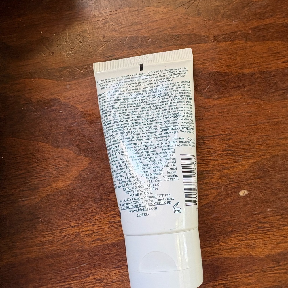 Kiehl's Richly Hydrating Hand Cream Coriander 2.5 oz 85% Full - Picture 2 of 3